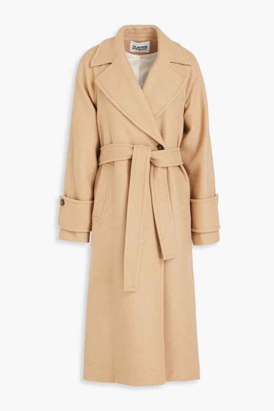 CLAUDIE PIERLOT Belted Wool-blend Coat