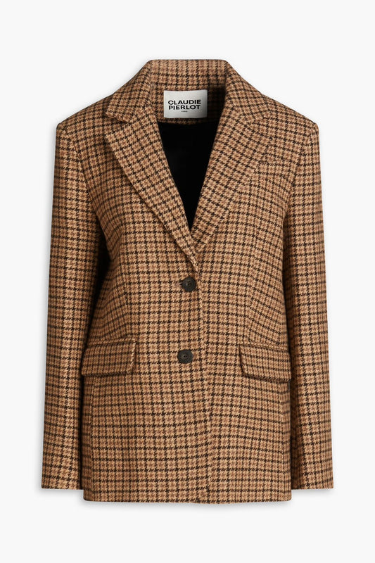 CLAUDIE PIERLOT Checked Wool-blend Blazer